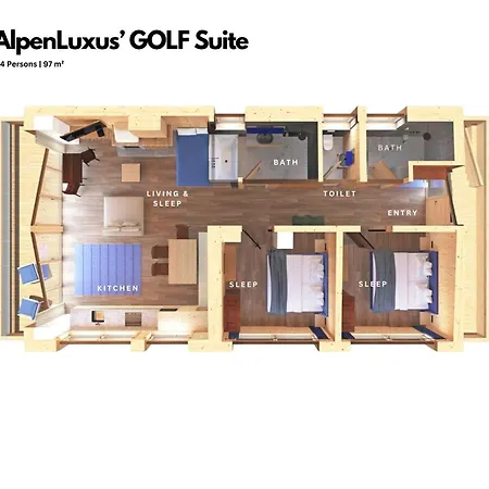 Apartment Sportlodge' Golf - Natural Pool, Whirlpool & Sauna By Alpenluxus Kleinboden